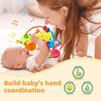 Baby Sensory Toys 0-6 3-6 Months,Infant Baby Musical Stuffed Animal Activity Soft Toys, 3+ Months Rattles Teething Toys for Babies,Tummy Time Toy Gifts for 0-3-6-12 Months Boys, Girls
