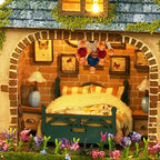 Lannso DIY Dollhouse Miniature Kit, Doll House Kit, Mini Handmade Wooden Dollhouse Toys for Adult Gift (EA002)