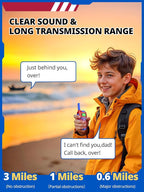 Walkie Talkies for Kids Rechargeable, Long Range 2 Way Radio, Outdoor Camping Games Toy Birthday Xmas Gift for Boys Age 7-12, 2 Pack