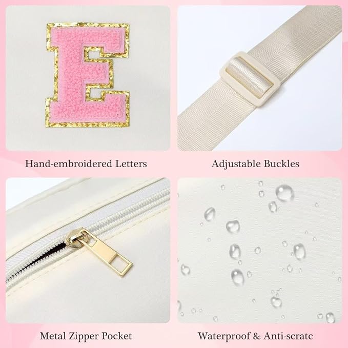 YOOLIFE Bridesmaid Gifts - Bridesmaid Proposal Gift Wedding Day, Bridal Shower Gifts, Maid of Honor Gifts, Bachelorette Party Decorations Favors, White Initial Crossbody Bag Belt Bag Y