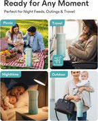 22oz Breast Milk Cooler for Travel & Work, Stainless Steel Chiller with 360° Even Cooling, Keeps Milk Cold for 24 Hours, Portable Storage for Breastfeeding Moms, Includes 2 Baby Bottles, Green