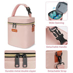 Mancro Baby Bottle Bag for Breastmilk, Breast Milk Cooler Bag with Ice Pack Fits 4 Milk Bottles Up to 9 Ounce with Adjustable Shoulder Strap, Lnsulation Breast Milk Cooler Travel Gifts, Pink