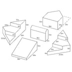 FDP SoftScape Step Up and Slide Corner Climber, Indoor Active Play Structure for Toddlers and Preschoolers, Soft Foam for Crawling and Sliding, Multiple Configurations (4-Piece) - Assorted, 13383