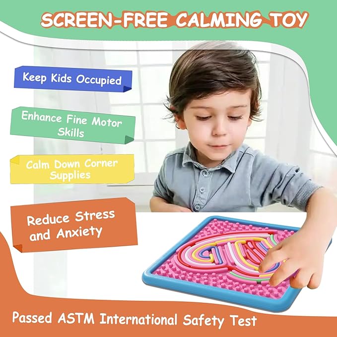Sensory Activity Board Toys for Kids: 2Pack Double-Sided Sensory Fidget Toys for Stress Anxiety & Calming with Travel Bag | Travel Airplane Essentials Toys for Toddler Boys & Girls Ages 3 4 5 6 7 8