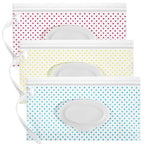 Baby Wipes Dispenser 3 Pack Portable Refillable Baby Wipe Holder for Outdoor, Resuable Waterproof & Dustproof Travel Wipes Container Case, On The Go Wet Wipe Pouch for Hiking(3 Colors Bohemian)