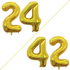 GOER Number 24 Balloons for 24th Birthday Party Decorations,42 Inch Jumbo Foil Helium 42 Balloons for 42nd Birthday Party Decoration (Gold)