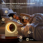 Sunrise Alarm Clocks for Bedrooms, Stepless Dimmable Moon Lamp Dual Alarm Clock Wake Up Light with 12Levels Volume for Heavy Sleepers, 10 Natural Sounds with 30/60/90min Timer Night Light