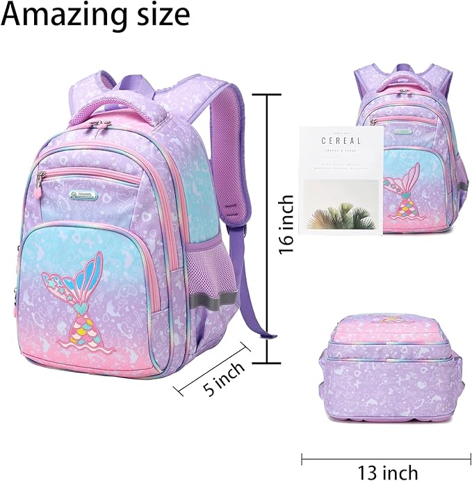 Cusangel Backpack for Girls Boys School Bookbags Kindergarten Elementary Lightweight Waterproof Multifunctional Large Capacity for Backpack (16 inch Fun Prints)