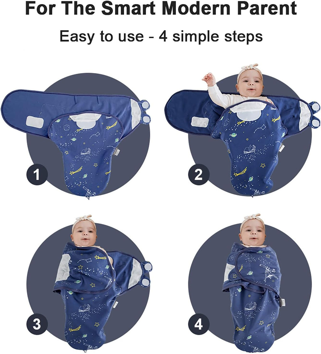 HOUSBAY Baby Swaddle Blanket Boy Girl,Super Soft Material Newborn Adjustable Swaddles for 0-3 Months,2-Way Zipper Sleep Sack 1 Pack