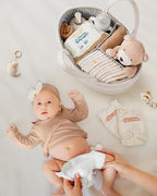 Maliton Baby Diaper Caddy Organizer, Cotton Rope Diaper Caddy Basket, Large Storage Basket for Newborn Boys and Girls, Gift for Baby Shower List, Newborn Essentials