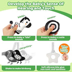 Black and White High Contrast Baby Toys - Sensory Infant Hanging Carseat & Stroller Toy for Newborns 0-6,6-12Months Perfect Easter Birthday & Baby Shower for Babies Boys Girls