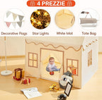 Playhouse Play Tent for Kids-Portable with Padded Mat, Star Lights, Carry Bag, Play Tent Indoor & Outdoor, Washable Kids Play House for Toddler