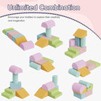6 Piece Foam Climbing Blocks for Toddlers, Baby Climbing Gym with Ultra High Density Foam for Crawling and Sliding, Indoor Soft Play Set for Infant, Babies & Kids (Multicolor A, 6-Piece)