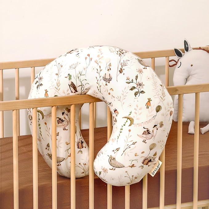 GRSSDER Nursing Pillow Cover Stretchy Minky Removable Nursing Covers for Breastfeeding Pillows, Ultra Soft Comfortable Slipcover for Boy and Girls, Cute Duck Pattern