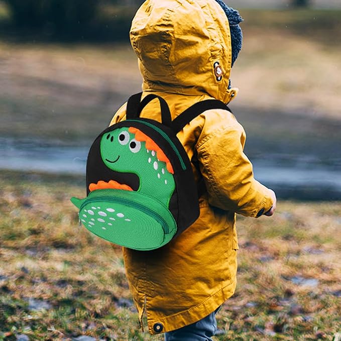 Accmor Toddler Harness Backpack Leash + Black Anti Lost Wrist Link, Cute Dinosaur Kids Backpack with Wristband Tether Strap, Mini Child Backpack Protection Leashes for Boys Girls Aged 1-3 Years