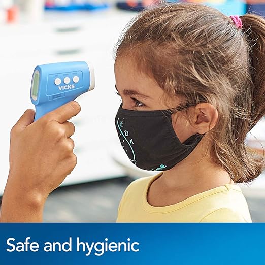 Vicks Non-Contact Infrared Thermometer for Forehead, Food and Bath – Fast, Reliable, and Clinically Proven Accuracy for Adults, Babies, Toddlers and Kids