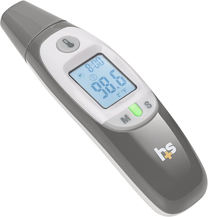 HealthSmart Compact Instant Read Infrared Digital Ear Thermometer, Measures Ambient Air Temperatures, Fahrenheit and Celsius Readings, FSA & HSA Eligible, Grey (Pack of 36)