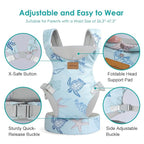 Baby Carrier Newborn to Toddler, Ergonomic Adjustable Toddler Carriers for 7-66 Lbs, Cozy Lightweight Infant Carrier with Neck Support, Baby Holder Carrier with Lumbar Support for Mom Dad