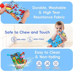 2PCS Baby Books 0-6 Months Tummy Time Infant Toys 0-3 Months High Contrast Baby Sensory Toys 3-6 6-12 Months Newborn Essentials Must Haves Crinkle Touch Feel Busy Soft Books for Babies Shower Gifts