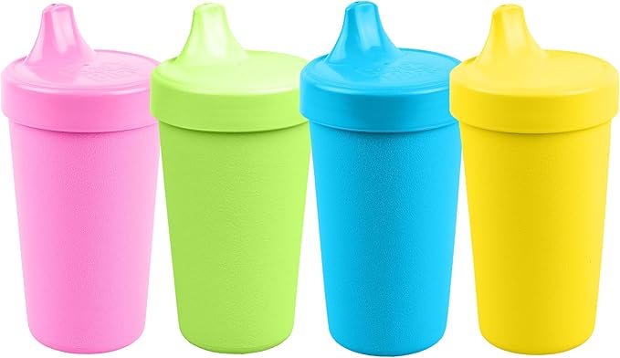 Re-Play Sippy Cups for Toddlers - 10 Oz. Reusable Spill Proof Cups for Kids, Dishwasher/Microwave Safe - Made in USA - Set of 4-3.13" x 6.25" - Easter