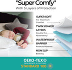 Hygge Sheets® Potty Training Pee Pads for Kids, Toddlers - 100% Waterproof, Non Slip Bed Wetting Pad for Full Size Beds - Washable, Reusable Mattress & Sheet Protector - White