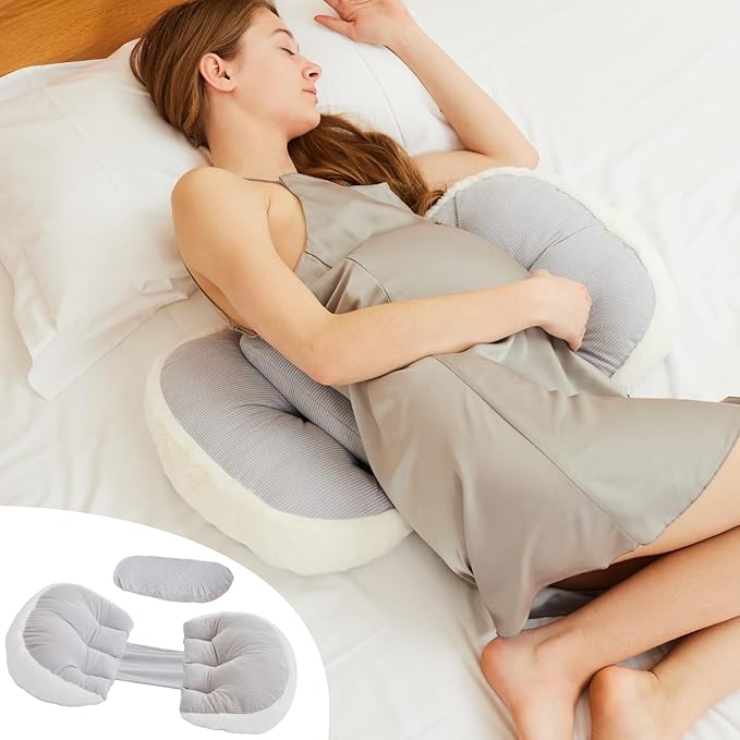 Pregnancy Pillow for Pregnant Women Sleeping,Pillow Maternity Pillow Support for Back, Legs, Belly, HIPS,Grey