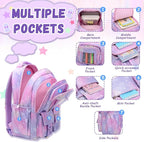 Kids Backpack for Girls - School Bags for Middle School Students - Book Bag for Elementary Primary - Kawaii Ita Backpack - Purple