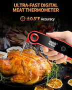2026 Upgrade Meat Thermometer Digital for Cooking, 0.5s Instant Read Food Thermometer, ±0.5 ℉ Accuracy Kitchen Thermometer, Large LED Display, IP67 Waterproof for Grill, BBQ, Oven, Brewing, Baking