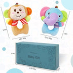 BLOOBLOOMAX Sock rattles for Babies 0-24 Months Baby Animal Foot Finder Educational Toys