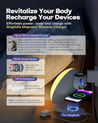 Dekala Sunrise Alarm Clock with 3-in 1 Wireless Charging Station, White Noise Sound Machine, 11 Light & 15 Sounds, Alarm Clocks for Heavy Sleepers Bedroom, Compatible with Apple Watch/Airpods/iPhone