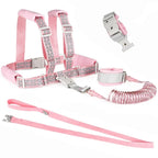 Accmor Toddler Harness Leash, Reflective Kids Leashes with Anti Lost Wrist Link, 3 in 1 Child Harnesses with Key Lock Design for Girls, Baby Walking Wristband Rope Protection Belt Tether.