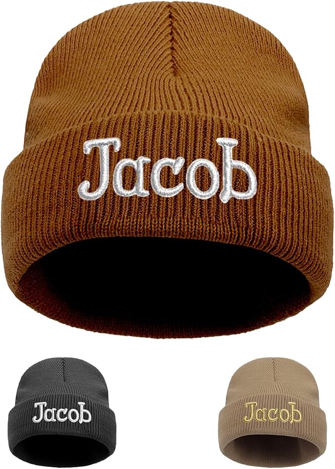 Custom Beanie Hats for Baby Girls Boys - Personalized Embroidered Beanies with Name for Infants Toddlers Adults