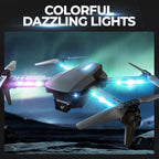 Drone with Camera 1080P HD, Foldable Mini FPV Drones with LED Lights for Adults Kids and Beginners, Toys Gifts RC Quadcopter with One Key Take Off, 3D Flips for Boys Girls with 2 Batteries, Black