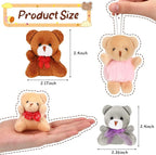 Zhanmai 100 Pcs Mini Plush Stuffed Animal Bulk Small Animal Toys Keychain Party Favors Easter Egg Stuff for Kids Birthday Valentine Carnival Classroom Prizes Gift Goodie Bag Filler(Bear)