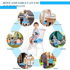 Toddler Booster Seat for Dining Table, Stronger Support Booster Seat for Table Washable 2 Safer Straps Non-Slip Bottom Portable for Kids Baby Increasing Cushion for Travel Home