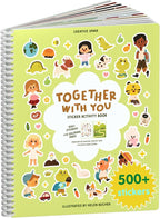 Together with You Sticker + Coloring Book (500+ Valentine's Stickers for Kids & 12 Coloring Pages) Side by Side Activity Book, Fun Road Trip Activity, Cute Craft for Boys & Girls Ages 2-4 4-8, 8-10