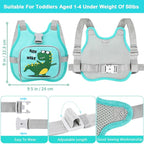 Accmor Toddler Harness Leash+ Anti Lost Wrist Link, Cute Dinosaur Kids Harness with Leash, Collapsible Child Leash Baby Walking Harness Wristband Assistant Strap Belt for Boys Girls to Outdoor Travel