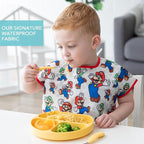 Bumkins Bibs - Toddler Bibs, Waterproof, Large for 1-3 Years, Short Sleeve