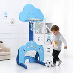 Costzon Kids Basketball Hoop, Toddler Sports Activity Center w/ 5 Adjustable Height Levels, Basketball Soccer Golf Game Set, Indoor Outdoor Basketball Hoop Set Gift for Baby Infant