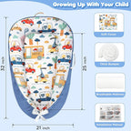 KISS GOLD Baby Lounger - Breathable Soft Cotton Cover Baby Lounger Nest, Babies Essentials Gifts, Portable Lounger for Baby Tummy Time Floor Playing Seated Support for Home and Travel