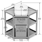 YUFU Baby Corner Changing Table with Storage Drawers, Portable Diaper Changing Station with Baby Changing Pad, Modern Wood Changing Table Dresser for Infants and Toddlers (Gray)