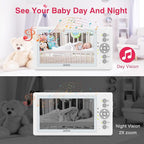 Baby Camera Monitor with 29-Hour Battery, 5 Inch Large Split-Screen Video Baby Monitor with Camera and Audio, Baby Monitor No WiFi, Two-Way Talk, Night Vision, 1000ft Long Range, Ideal for Mom