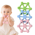 3 Packs Baby Teething Toy for 3-6 6-12 Months - Baby Teether Chew Infant Toys 3-6 Months Soft Silicone Hand Teethers for Babies 24 Months,Easy to Grasp Teething Relief Stocking Stuffers