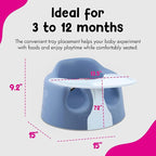 Bumbo Baby Floor Seat, Portable Infant Sit Up Activity & Eating Chair with Tray Accessory, Powder Blue - Feeding and Sitting Lounger for Babies and Infants Ages 3 to 12 Months