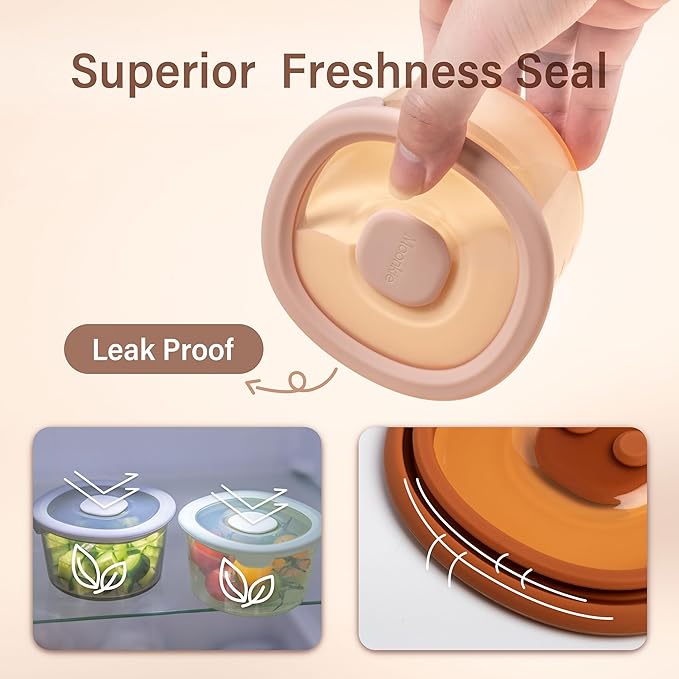 Moonkie Silicone Snack Containers for Kids | 8 oz Baby Food Storage Containers with Airtight Lids and A Snack Lid | Baby Food Jars | BPA Free | Freezer & Dishwasher Safe | 3 Pack