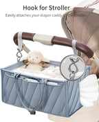 Baby Diaper Caddy with Adjustable Shoulder Strap – Multi-Functional Organizer Diaper Bag Gift for Newborn Essentials, Baby Registry must-have, Wipes & Changing Needs with Straps for Stroller