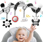Car Seat Toys Hanging and Stroller Toys for Babies 0-6 Months，High Contrast Baby Toys for Newborn 0 3 Months Brain Development,Black and White Baby Toys for Crib Mobile，Infant Ideal Gift