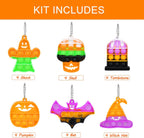 Halloween Party Favors - Halloween Pop Fidget Toys - 24 Mini Pop Bubbles Bulk with Keychain for Kids 4-8 8-12- Stress Relief Sensory Fidget Pack prizes for School Classroom Toddlers Boys Girls