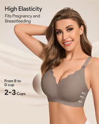 HBselect 3Pack Nursing Bras for Breastfeeding Seamless Scalloped Maternity Bras for Pregnancy Ultra Comfort Sleep Bras