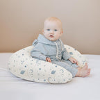 Konssy 2-Pack Muslin Nursing Pillow Covers, Soft & Adorable Nursing Covers for Breastfeeding Pillows, Slipcovers for Newborn Boys & Girls(Blue, Star)